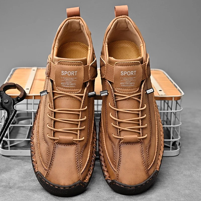Quincy Stitched Leather Trainer