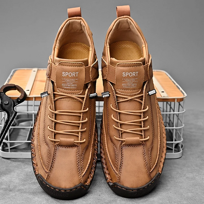 Quincy Stitched Leather Trainer