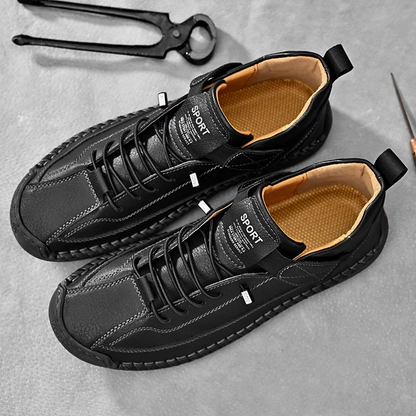 Quincy Stitched Leather Trainer