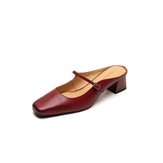 Carina Leather Mary Jane Mules