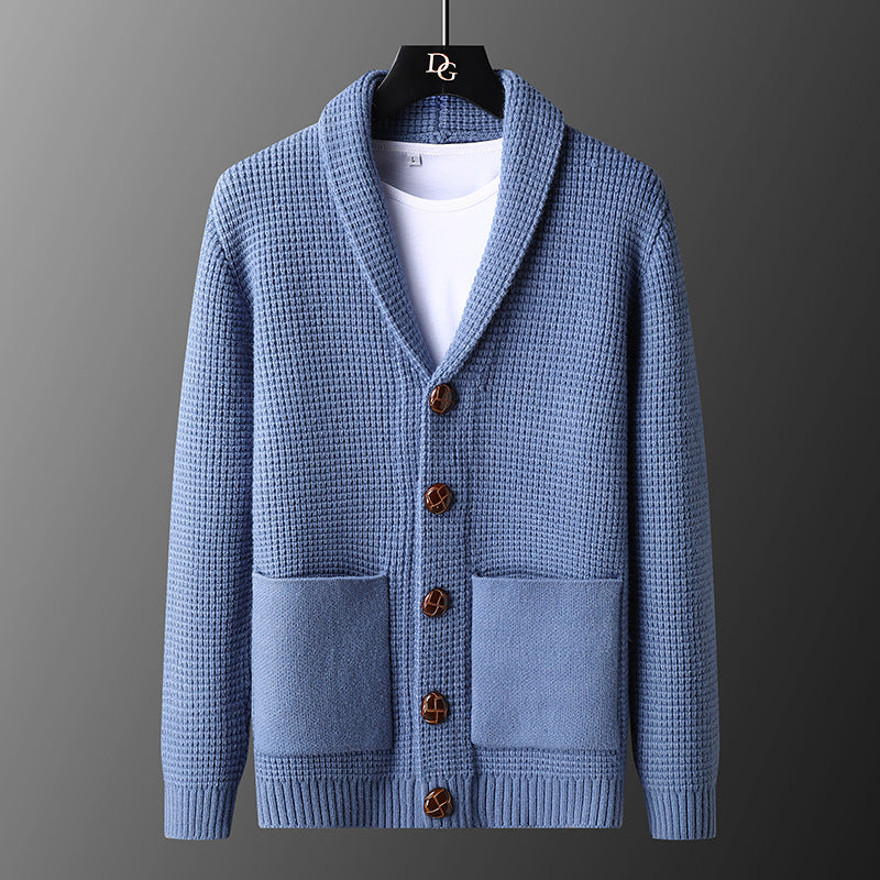 Lorenzo Waffle-Knit Cardigan