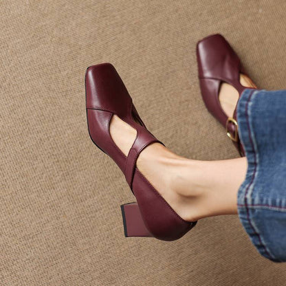 Vienne Square-Toe Heels