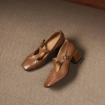 Vienne Square-Toe Heels