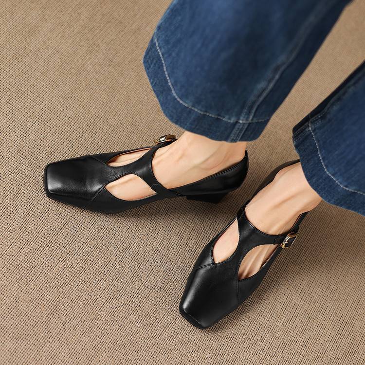 Vienne Square-Toe Heels