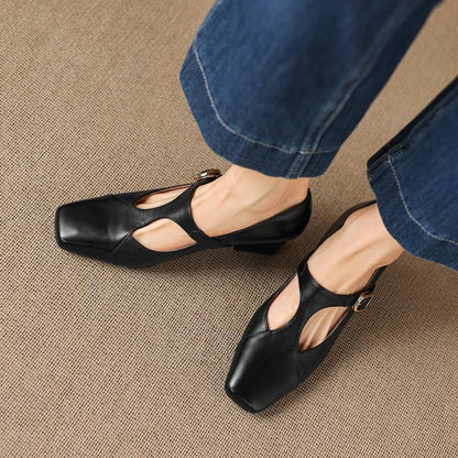 Vienne Square-Toe Heels