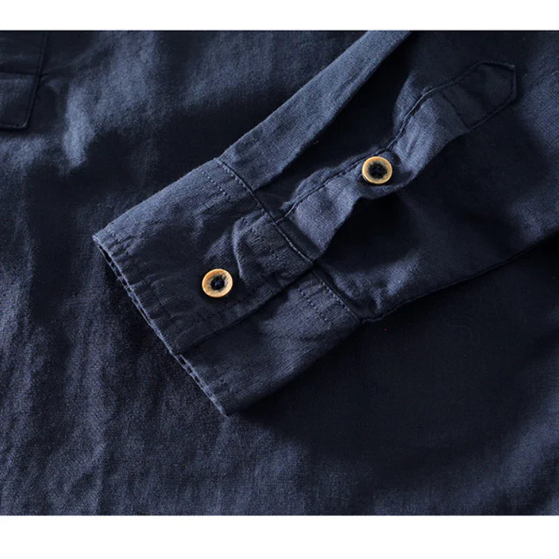 Riviera Linen Mandarin Shirt