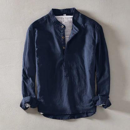 Riviera Linen Mandarin Shirt
