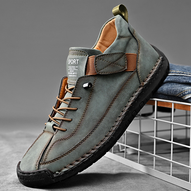 Quincy Stitched Leather Trainer