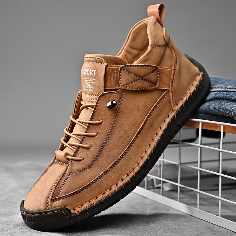 Quincy Stitched Leather Trainer