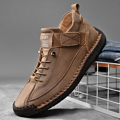 Quincy Stitched Leather Trainer