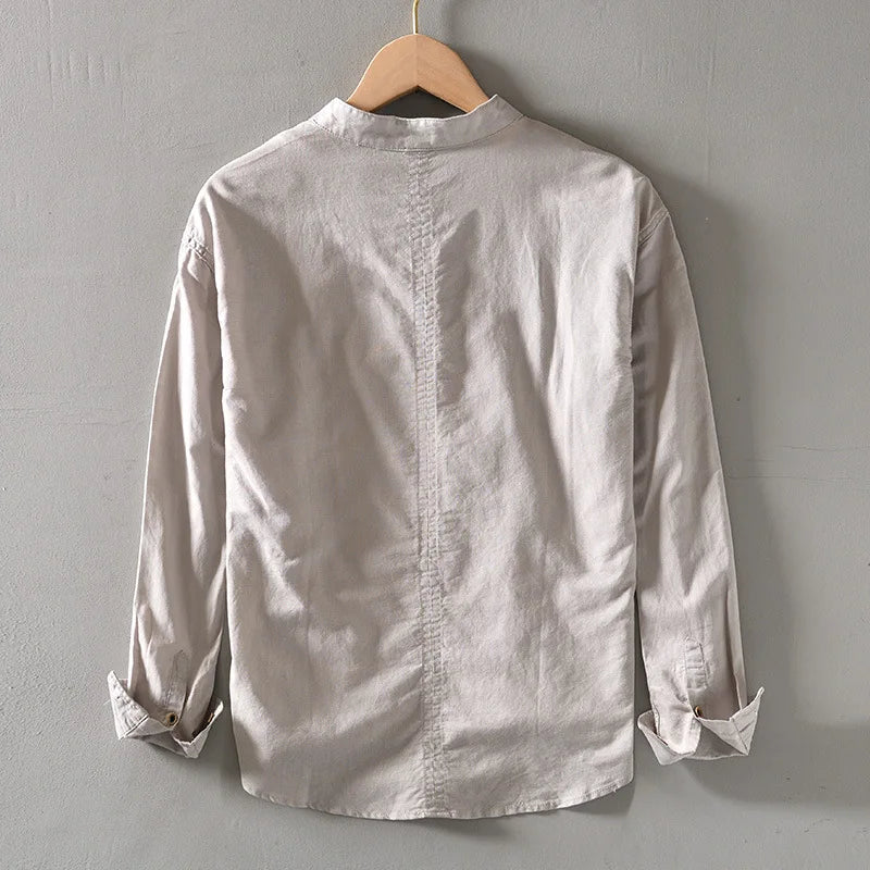 Riviera Linen Mandarin Shirt