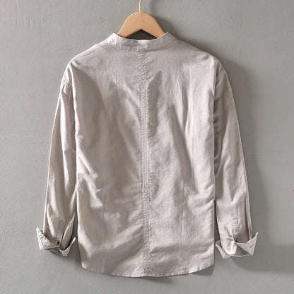 Riviera Linen Mandarin Shirt