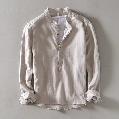 Riviera Linen Mandarin Shirt