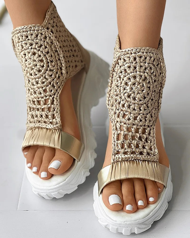 Elara Boho Knit Sandals