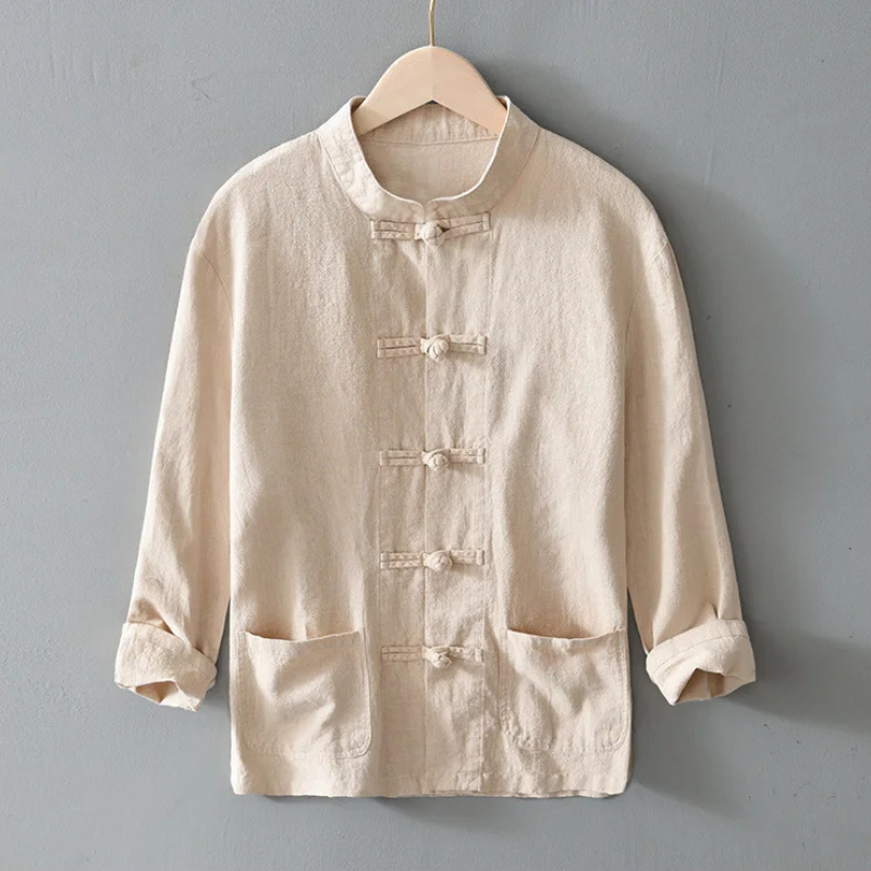 Tangier Linen Mandarin Shirt