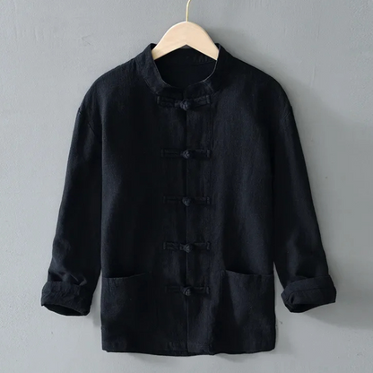 Tangier Linen Mandarin Shirt