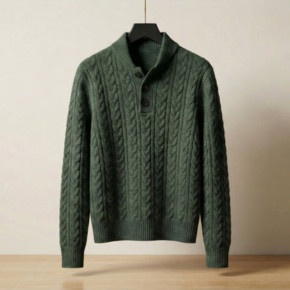 Caterina Cable-Knit Button Pullover