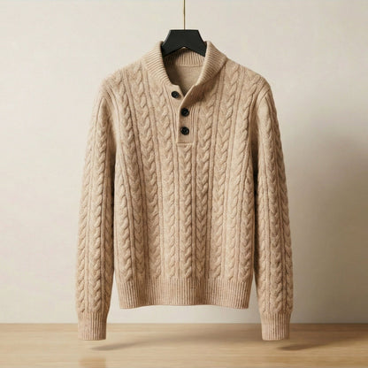 Caterina Cable-Knit Button Pullover