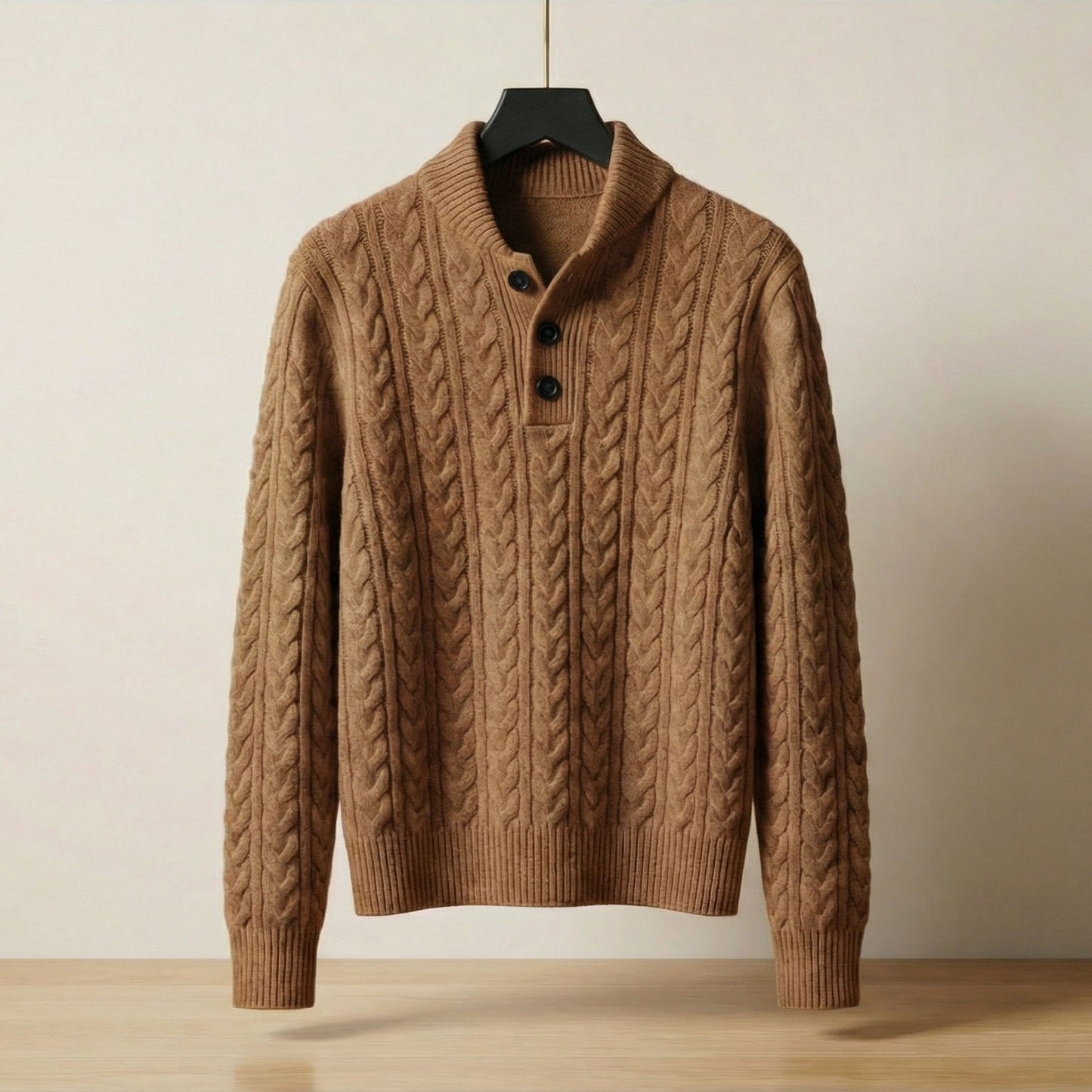 Caterina Cable-Knit Button Pullover