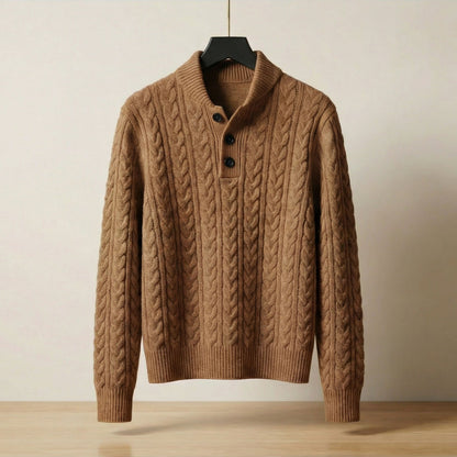 Caterina Cable-Knit Button Pullover