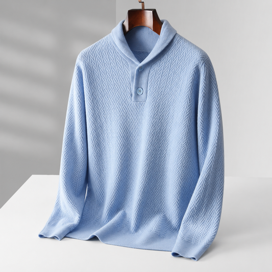 Rufus Herringbone Cashmere Sweater