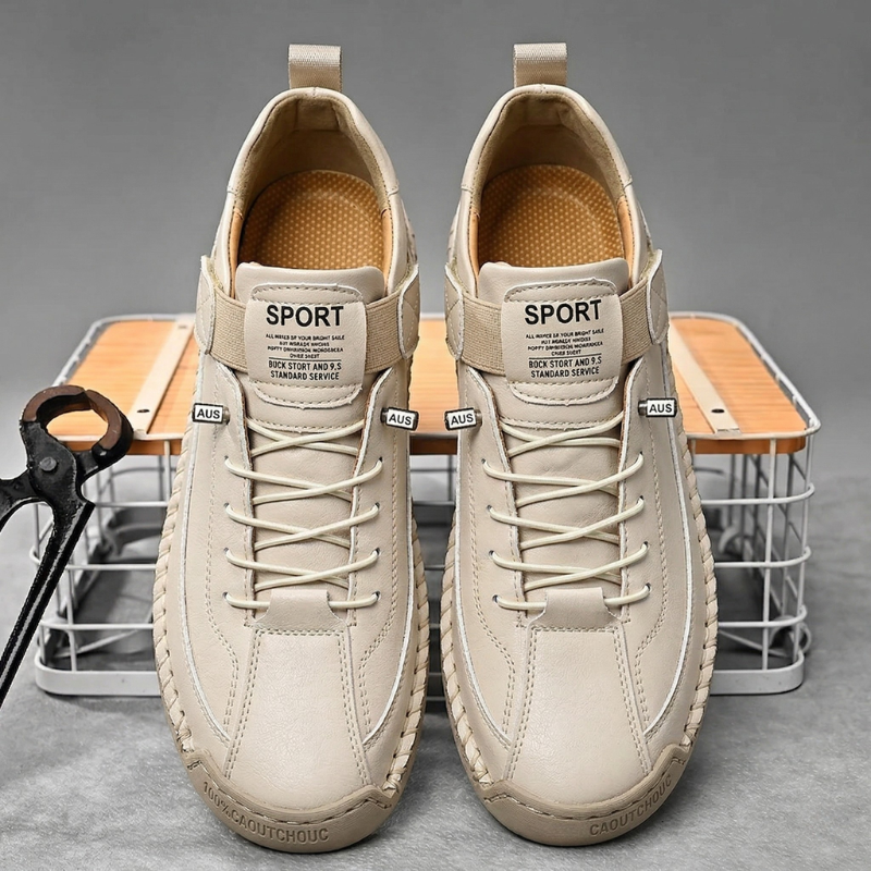 Quincy Stitched Leather Trainer