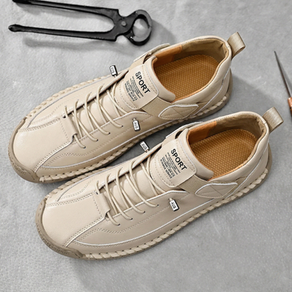 Quincy Stitched Leather Trainer