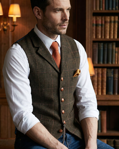 Ashcroft Tweed Lapel Waistcoat