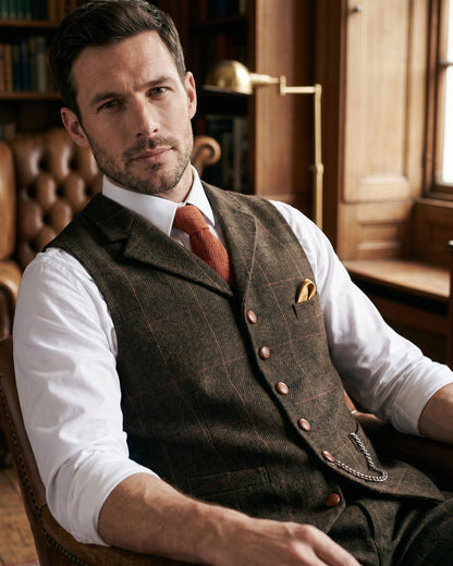 Ashcroft Tweed Lapel Waistcoat