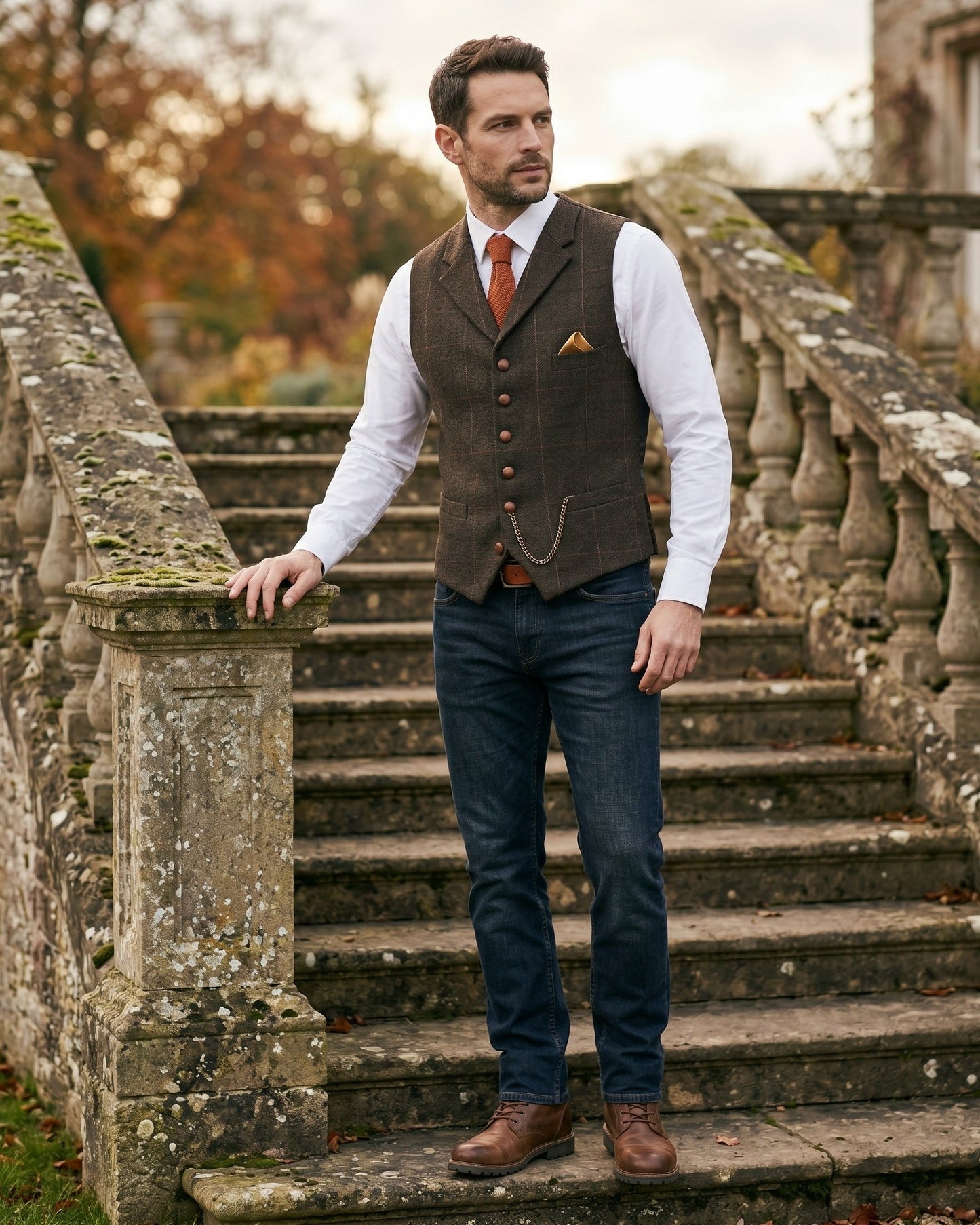 Ashcroft Tweed Lapel Waistcoat