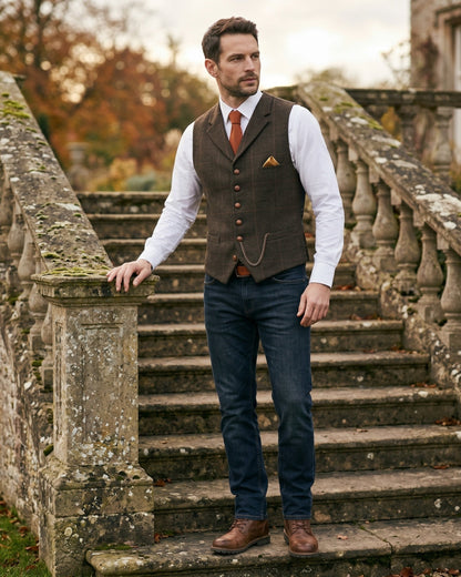 Ashcroft Tweed Lapel Waistcoat