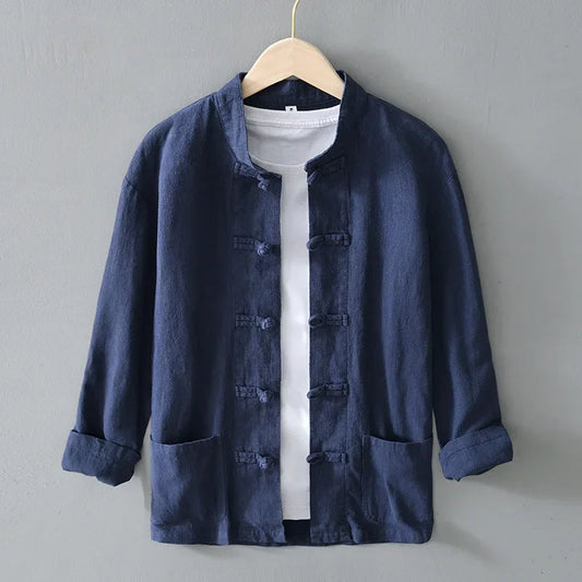 Reeves Cotton Linen Grandad Shirt