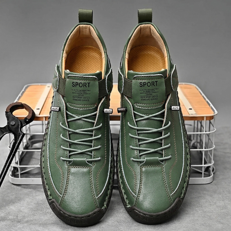 Quincy Stitched Leather Trainer