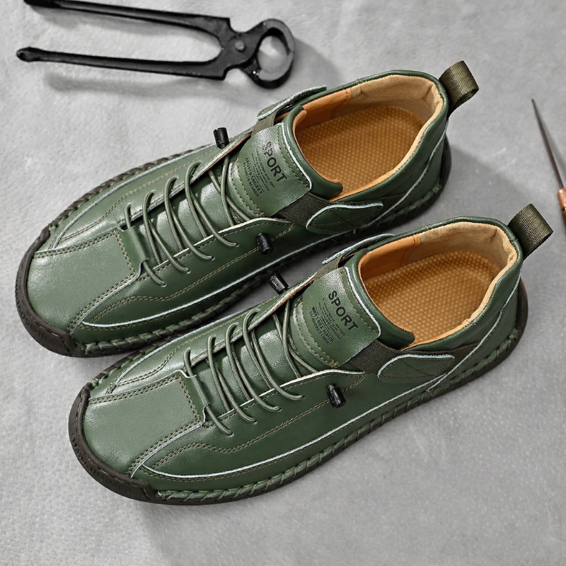 Quincy Stitched Leather Trainer