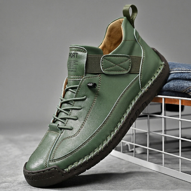 Quincy Stitched Leather Trainer