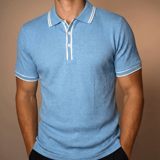 Otis Ribbed Knit Polo Shirt