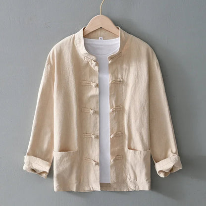 Reeves Cotton Linen Grandad Shirt