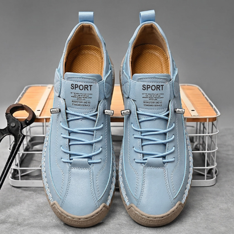 Quincy Stitched Leather Trainer
