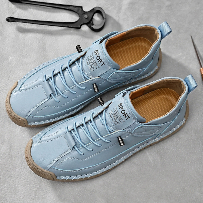 Quincy Stitched Leather Trainer