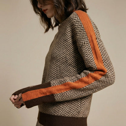 Giulia Herringbone Knit Pullover