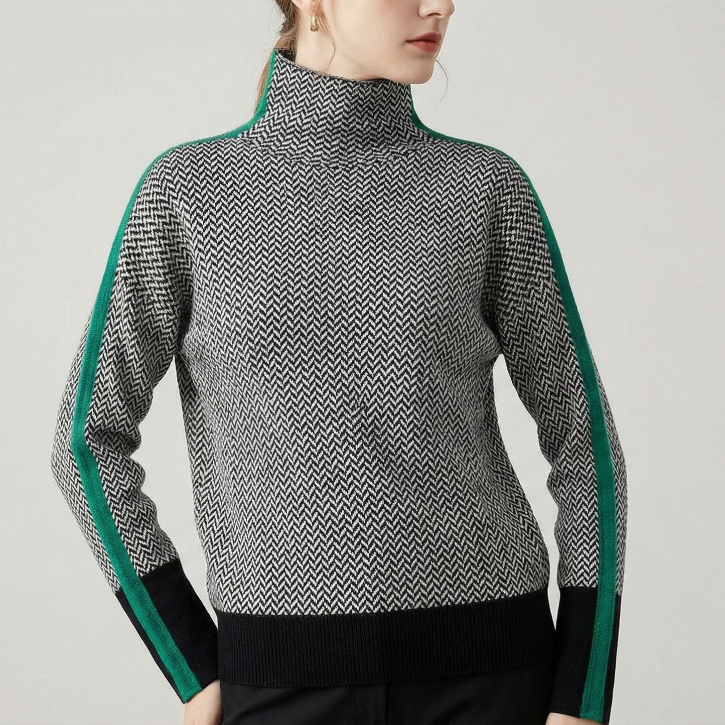 Giulia Herringbone Knit Pullover