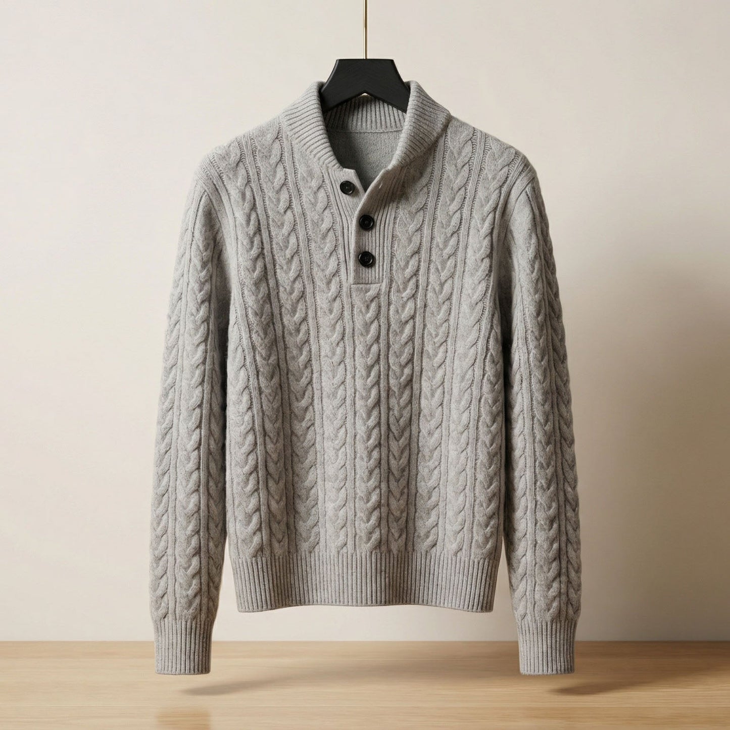 Caterina Cable-Knit Button Pullover