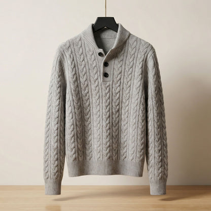 Caterina Cable-Knit Button Pullover