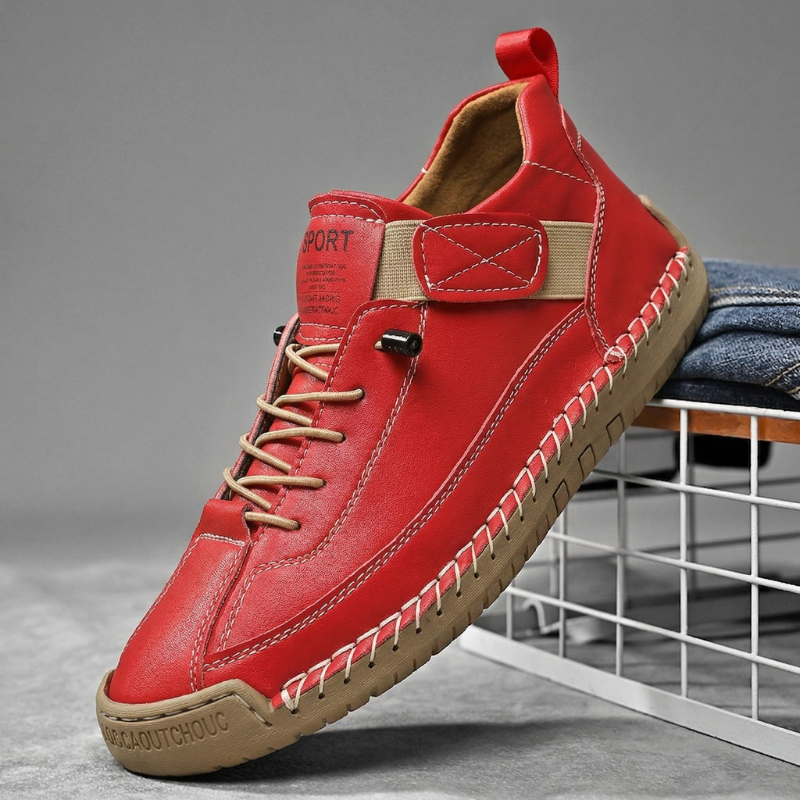 Quincy Stitched Leather Trainer