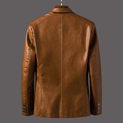 Marco Faux Leather Blazer