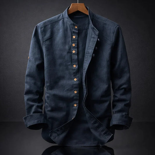 Ansel Stand Collar Cotton Shirt
