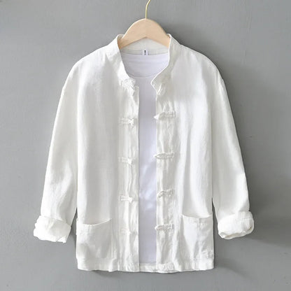 Tangier Linen Mandarin Shirt