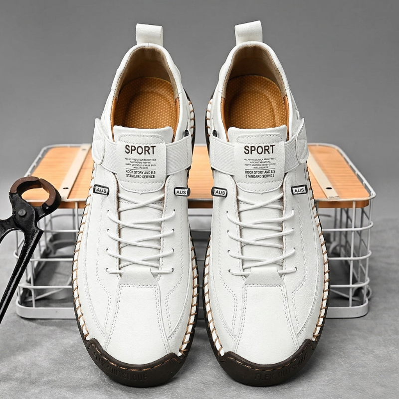 Quincy Stitched Leather Trainer
