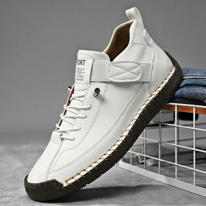 Quincy Stitched Leather Trainer